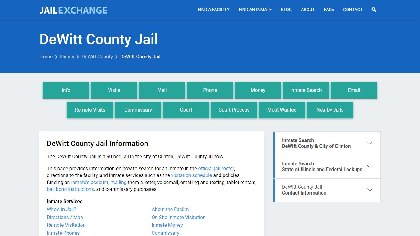 DeWitt County Jail, IL Inmate Search, Information